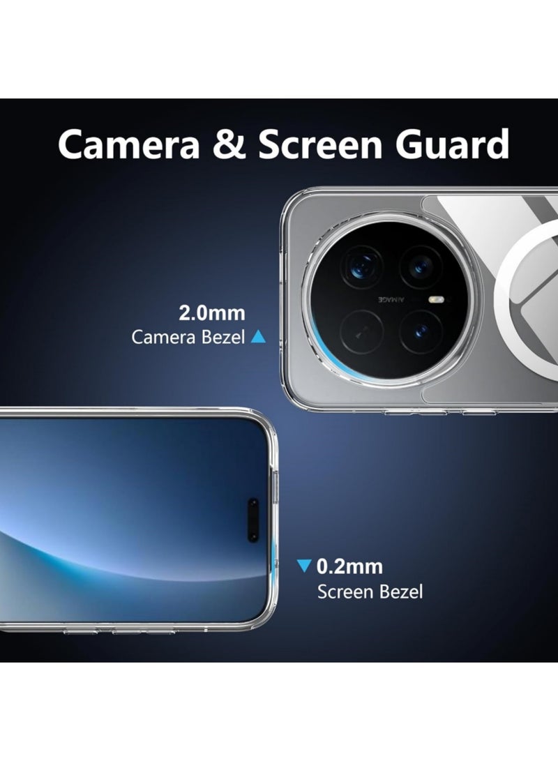 Adando Magnetic for Honor Magic 8 Pro 5G Case, with Strong Magnetic Rings, Transparent, TPU+PC Ultra-thin Hard Material, Shockproof, Full Coverage (Clear) - Image 4